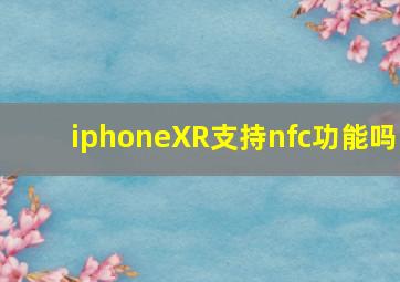 iphoneXR支持nfc功能吗