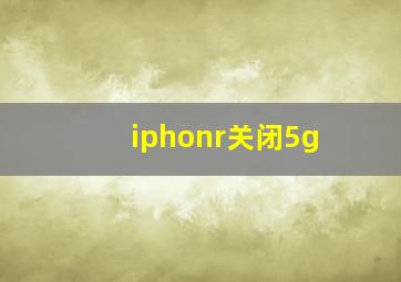 iphonr关闭5g