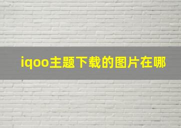 iqoo主题下载的图片在哪