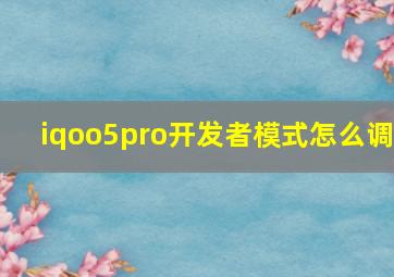 iqoo5pro开发者模式怎么调