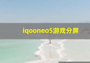 iqooneo5游戏分屏