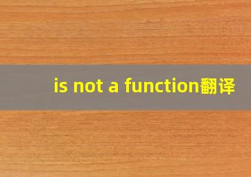 is not a function翻译