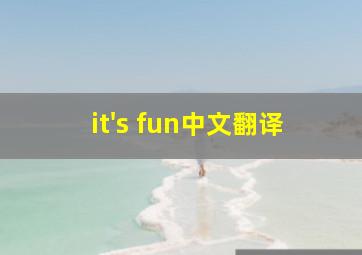 it's fun中文翻译