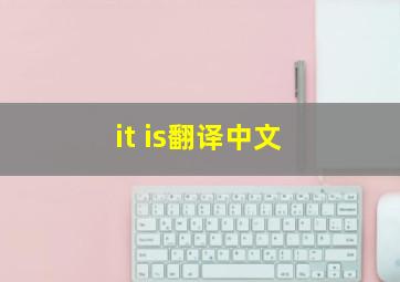 it is翻译中文