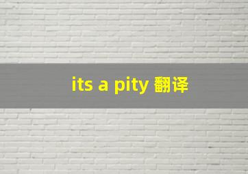 its a pity 翻译