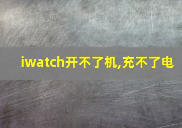 iwatch开不了机,充不了电