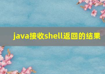 java接收shell返回的结果