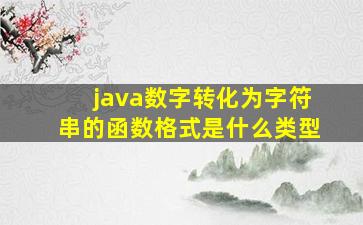 java数字转化为字符串的函数格式是什么类型