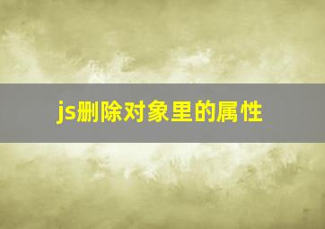 js删除对象里的属性