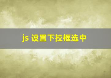 js 设置下拉框选中