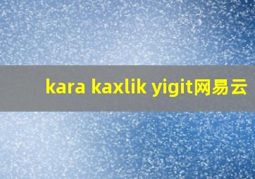 kara kaxlik yigit网易云