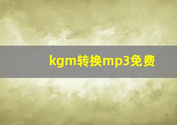 kgm转换mp3免费