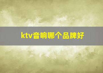 ktv音响哪个品牌好