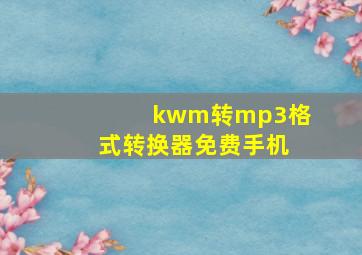 kwm转mp3格式转换器免费手机