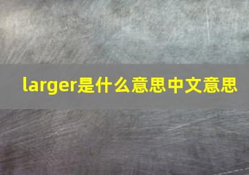 larger是什么意思中文意思