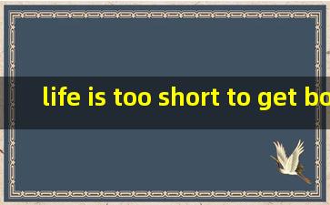 life is too short to get bogged down翻译