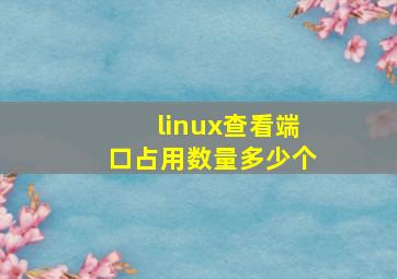 linux查看端口占用数量多少个