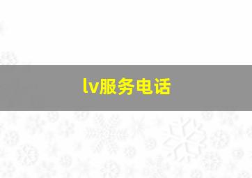 lv服务电话