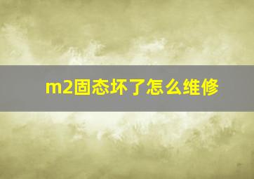 m2固态坏了怎么维修