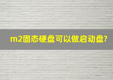 m2固态硬盘可以做启动盘?