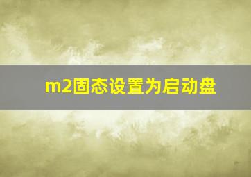 m2固态设置为启动盘