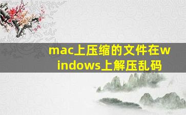 mac上压缩的文件在windows上解压乱码