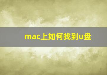 mac上如何找到u盘