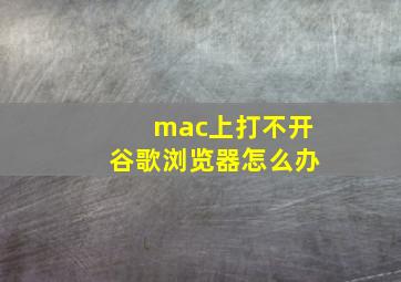 mac上打不开谷歌浏览器怎么办