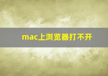 mac上浏览器打不开