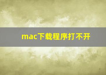 mac下载程序打不开