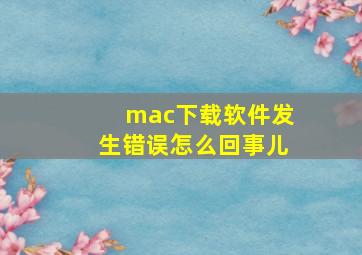 mac下载软件发生错误怎么回事儿