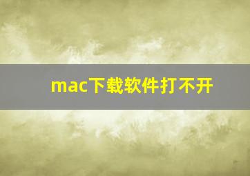 mac下载软件打不开