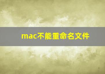 mac不能重命名文件