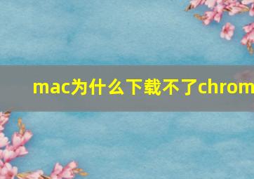 mac为什么下载不了chrome