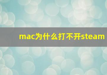 mac为什么打不开steam