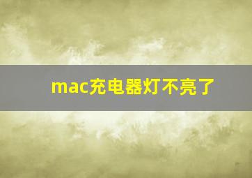 mac充电器灯不亮了