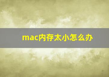 mac内存太小怎么办