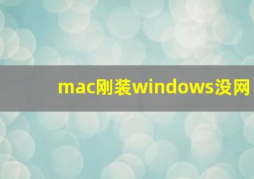 mac刚装windows没网