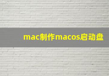 mac制作macos启动盘