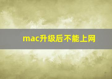 mac升级后不能上网