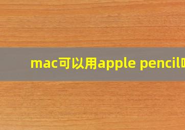 mac可以用apple pencil吗