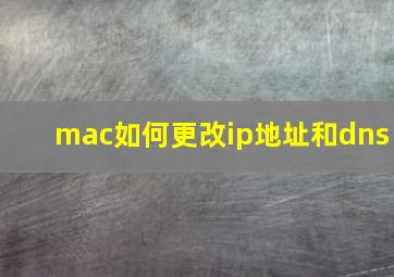 mac如何更改ip地址和dns