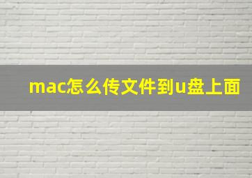 mac怎么传文件到u盘上面