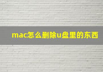 mac怎么删除u盘里的东西