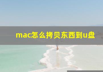 mac怎么拷贝东西到u盘