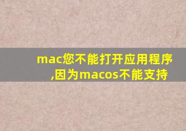 mac您不能打开应用程序,因为macos不能支持