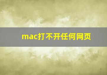 mac打不开任何网页