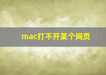 mac打不开某个网页