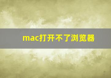 mac打开不了浏览器