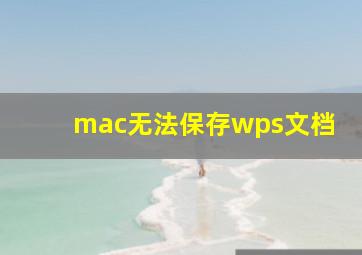 mac无法保存wps文档